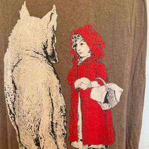 Bear Dance Brown Tank Top, Junior Size Medium, Little Red Riding Hood & The Wolf